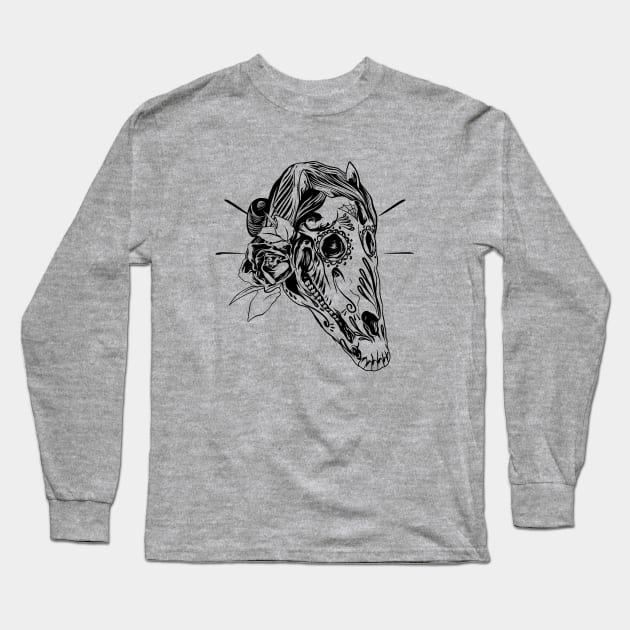 Sugar horse skull Long Sleeve T-Shirt by Kar_Studio